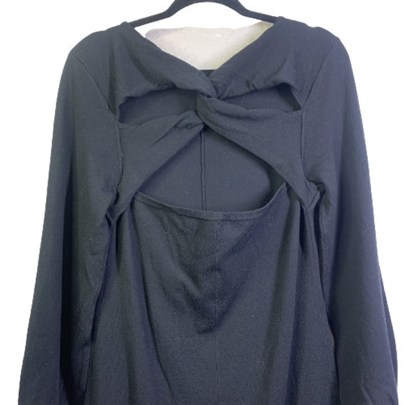 J. CREW Black Twist Back Tiered Ruffle Midi‎ Dress - Picture 2 of 9